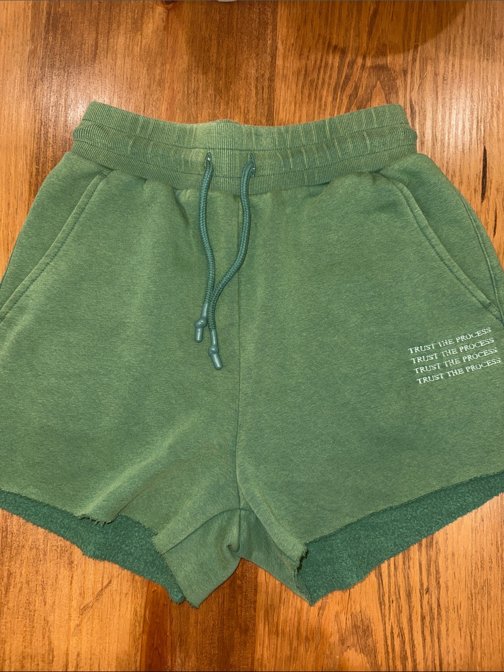 Vintage green 'Trust The Process' Casual Shorts